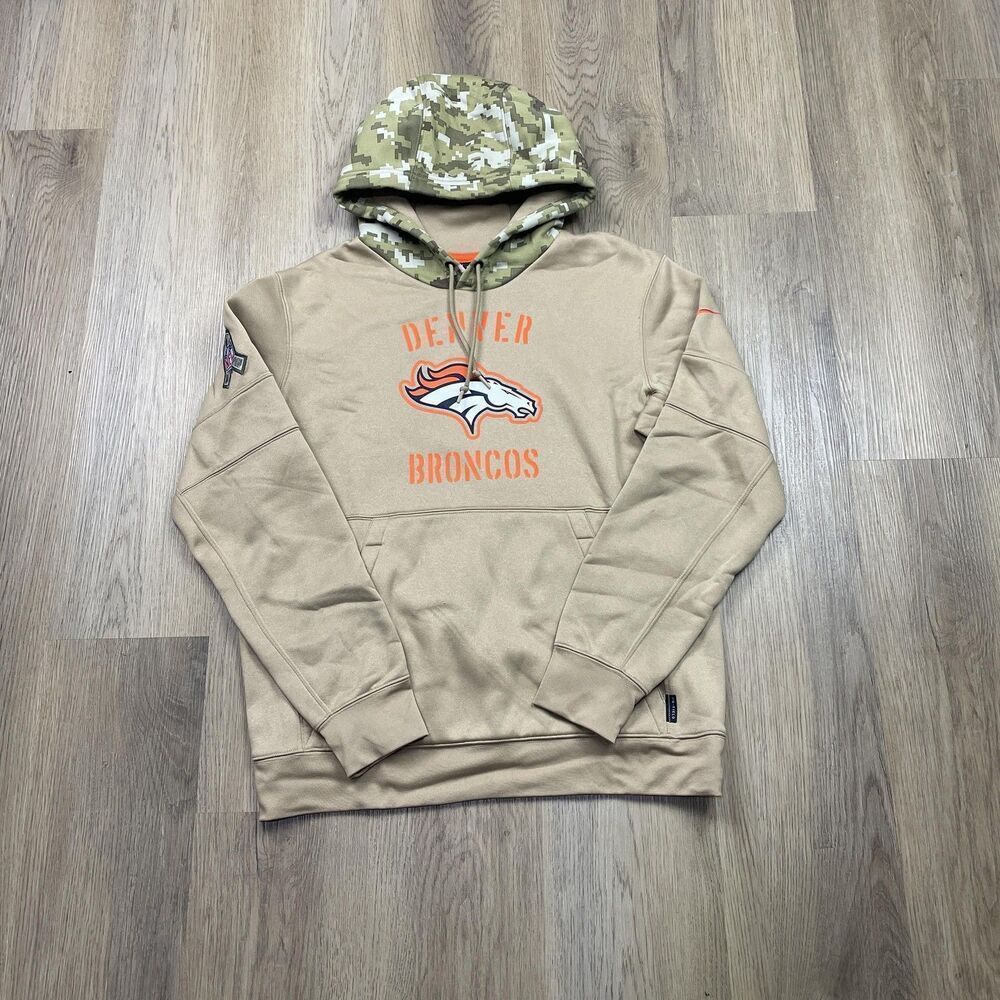 Denver Broncos Hoodie Mens Medium Camo NFL Nike Dri-FIT Salute to Service